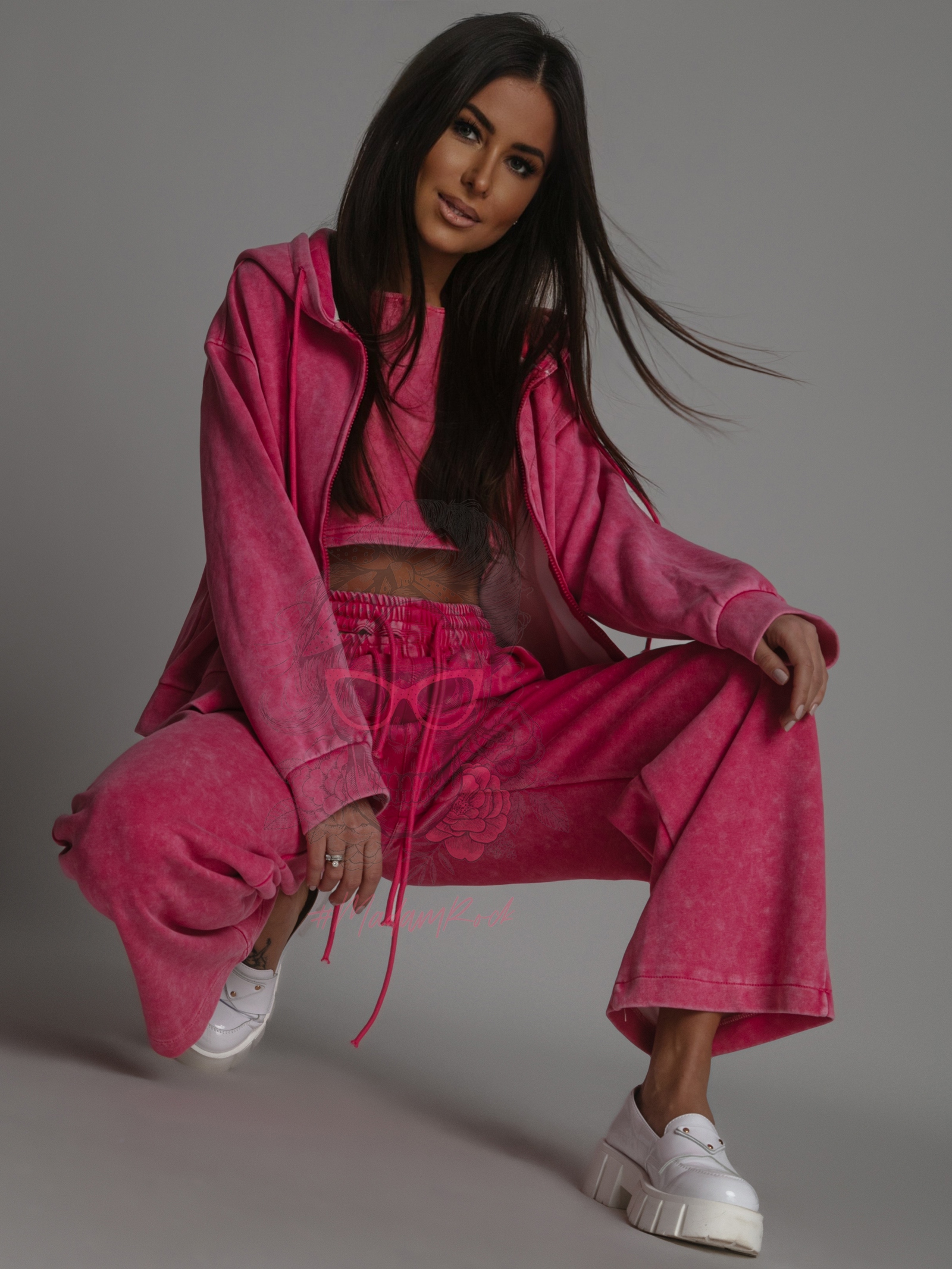 Komplet dresowy 3-częściowy Szafi dekatyzowany różowy