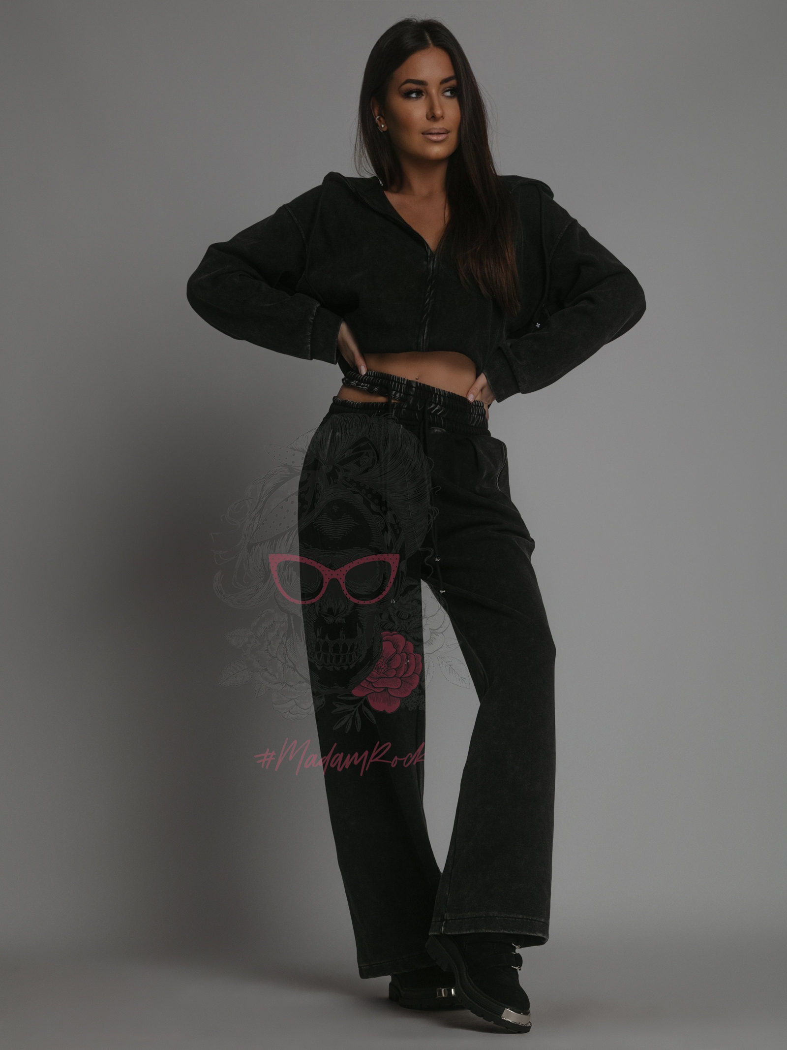 Komplet dresowy 3-częściowy Szafi dekatyzowany szary Komplet dresowy 3-częściowy Szafi dekatyzowany szary