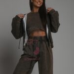 Komplet dresowy 3-częściowy Szafi dekatyzowany brązowy