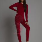 Komplet welurowy Laki Voses malinowy