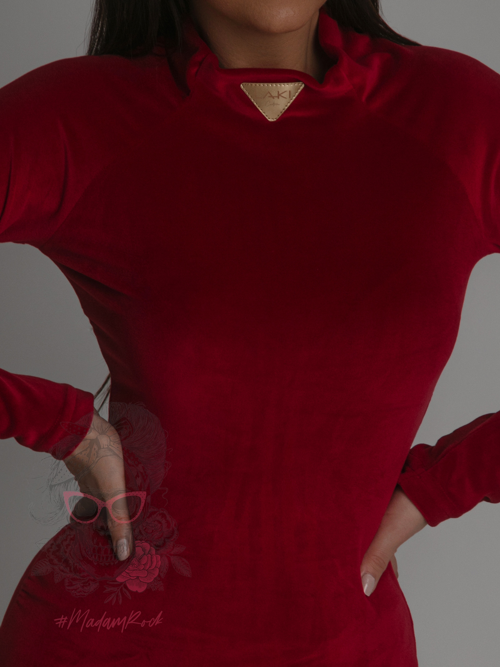 Komplet welurowy Laki Voses malinowy