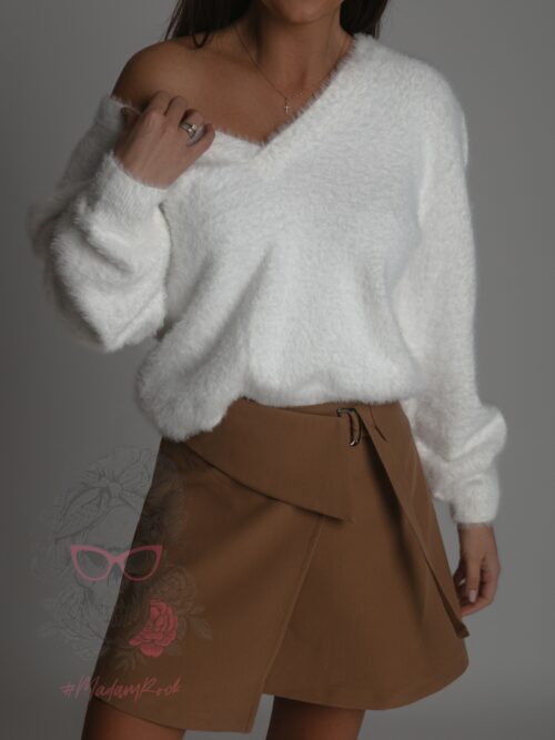 Sweter moherowy motyl Biju ecru