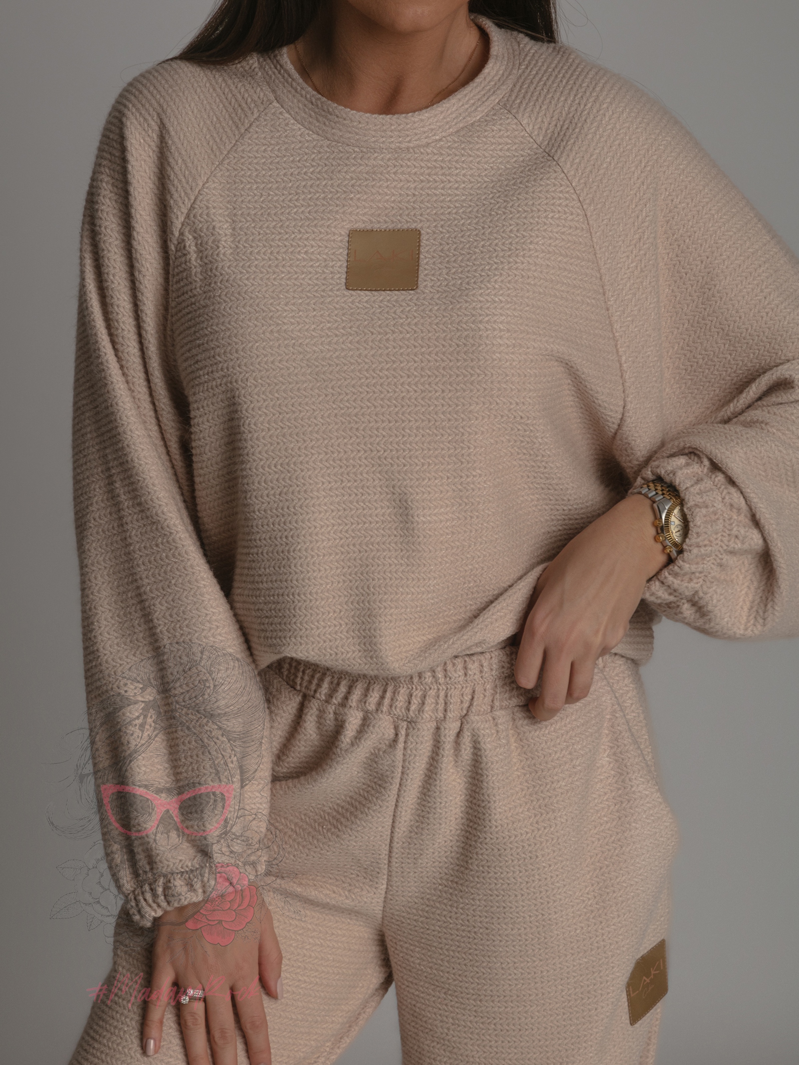 Komplet sweterkowy Cossy beżowy