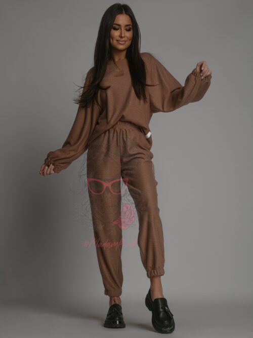 Komplet sweterkowy Cossy brązowy