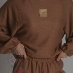 Komplet sweterkowy Cossy brązowy