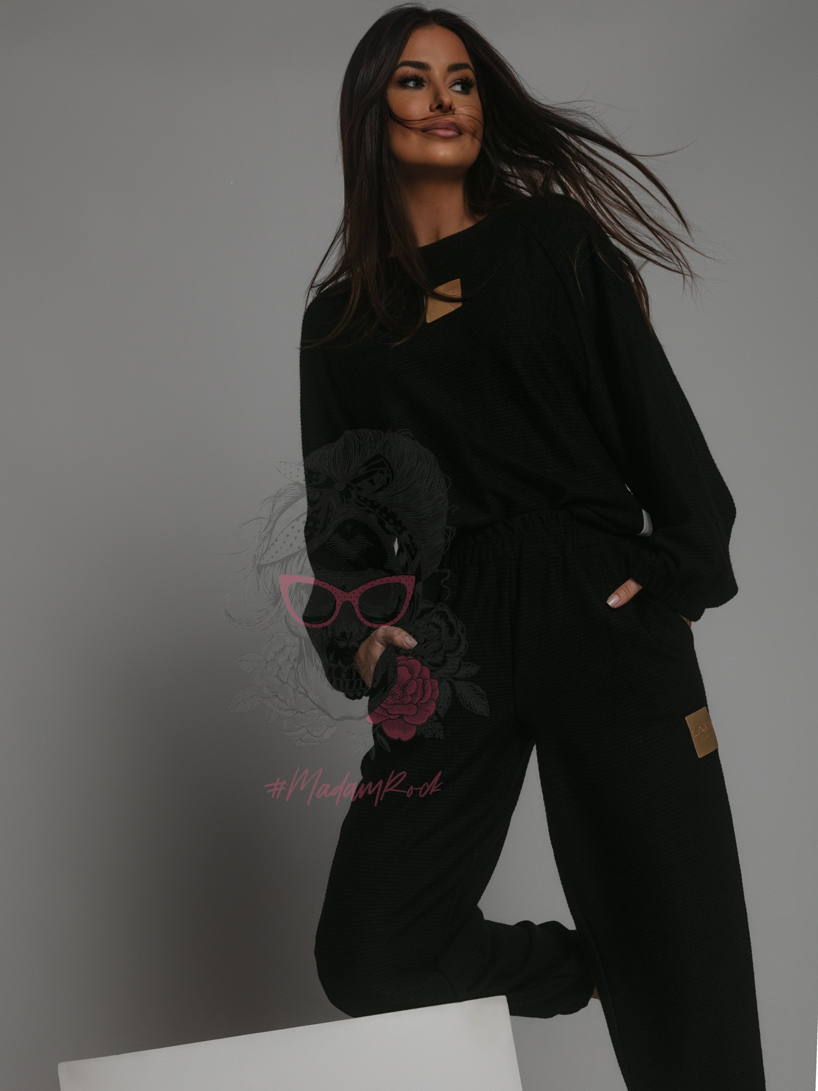 Komplet sweterkowy Cossy czarny