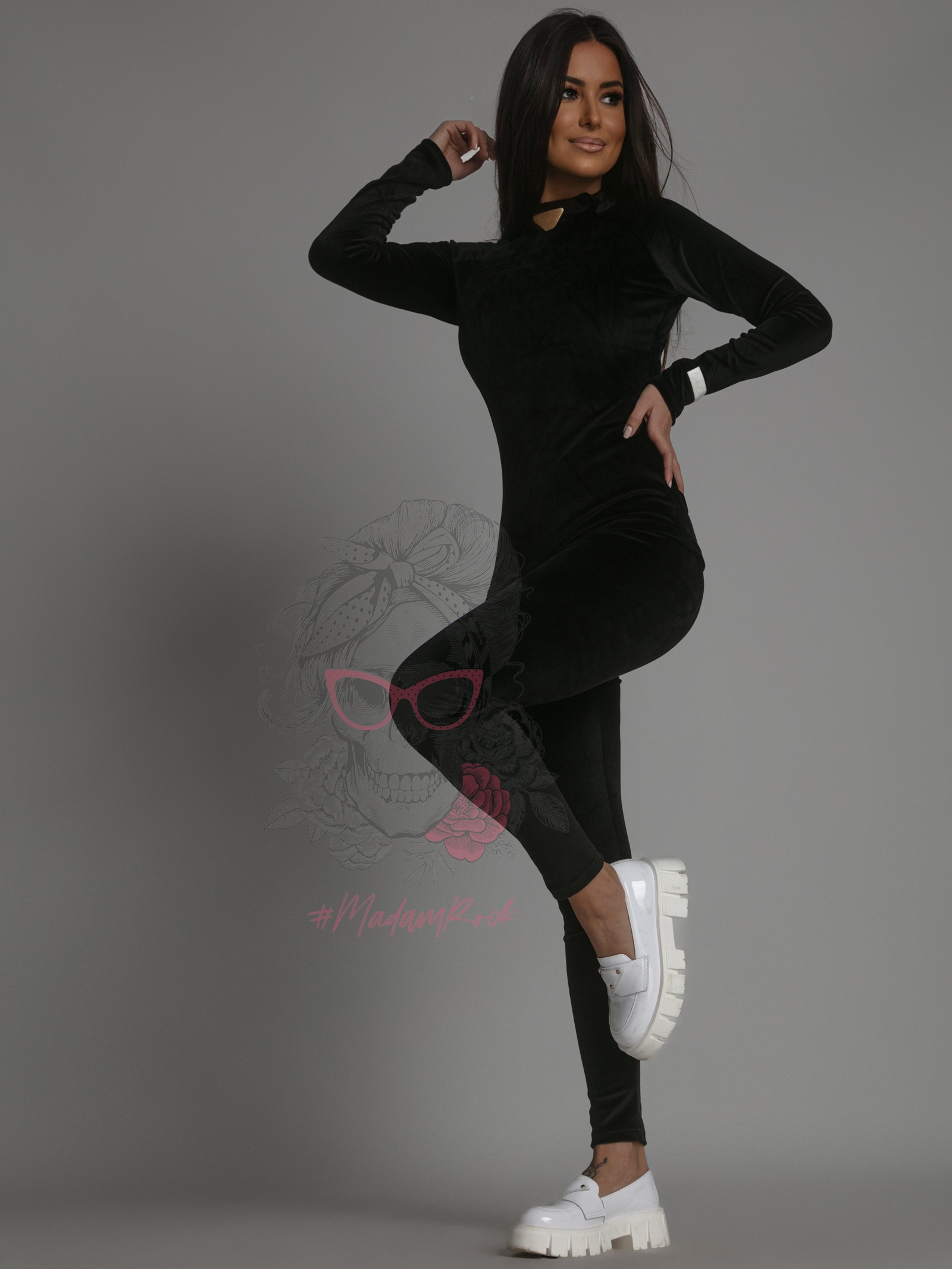 Komplet welurowy Laki Voses czarny