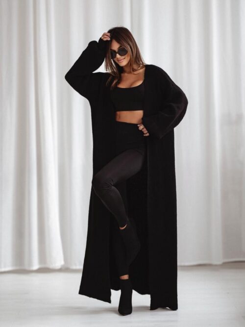 Kardigan maxi Tobos czarny