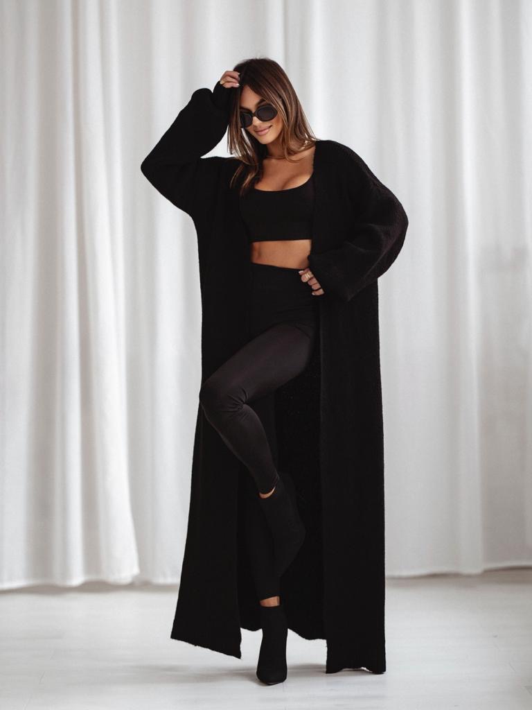 Kardigan maxi Tobos czarny
