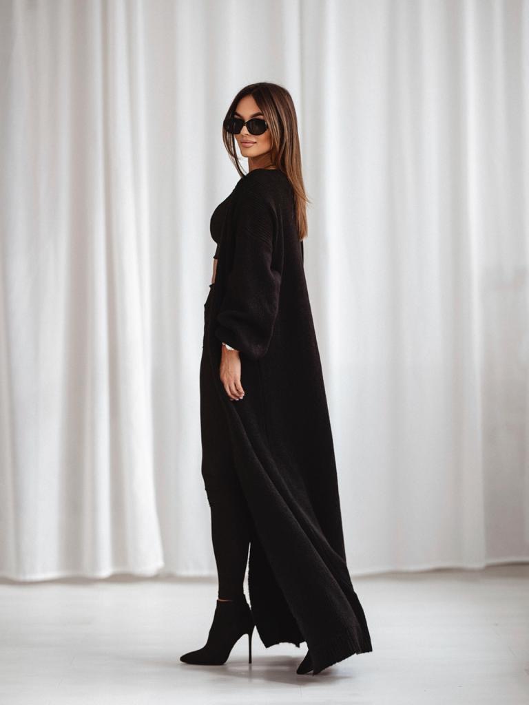 Kardigan maxi Tobos czarny