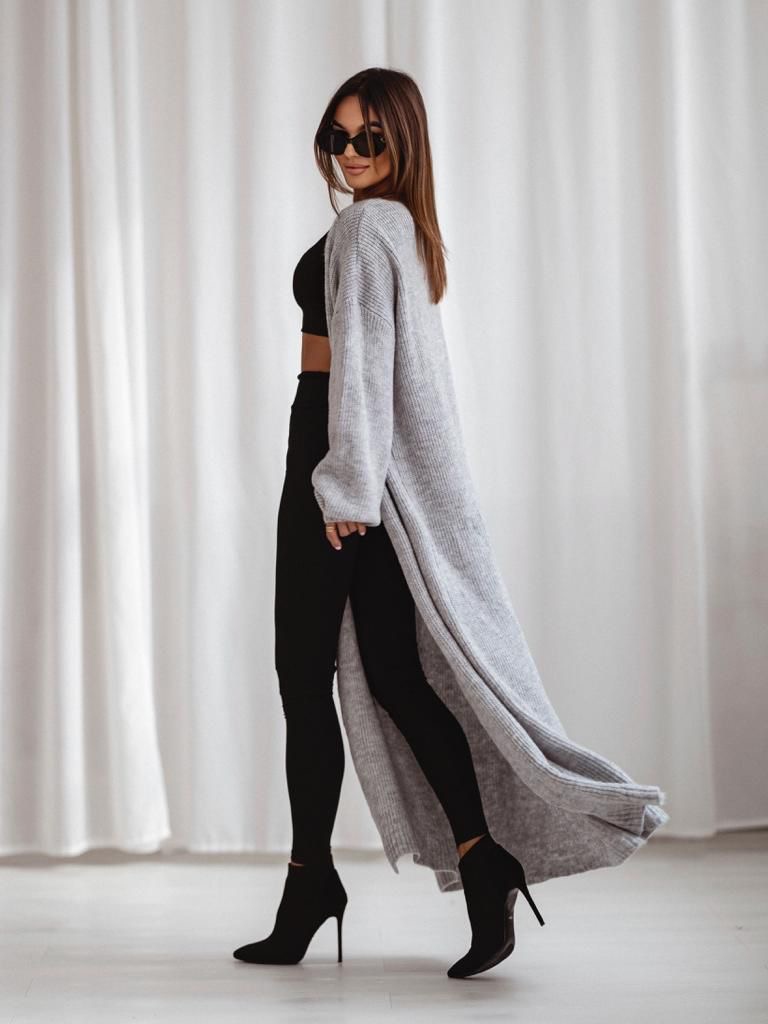 Kardigan maxi Tobos szary