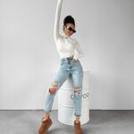 Bluzka basic prążkowana Verda Ola Voga ecru