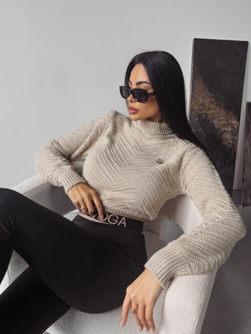 Sweter damski dzianinowy Emmie Ola Voga beżowy