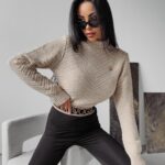 Sweter damski dzianinowy Emmie Ola Voga beżowy