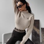 Sweter damski dzianinowy Emmie Ola Voga beżowy