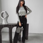 Sweter gładki Cara Ola Voga j.szary