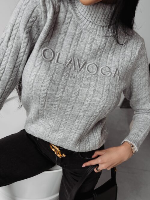 Sweter klasyczny Eveline Ola Voga szary