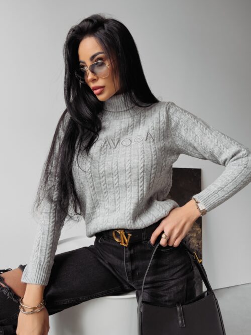 Sweter klasyczny Eveline Ola Voga szary