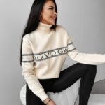 Sweter logowany Georgia Ola Voga ecru