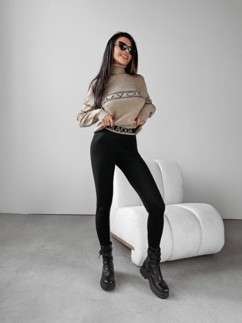 Sweter logowany Georgia Ola Voga beżowy