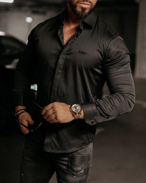 Koszula męska klasyczna Rinko Ola Voga czarna