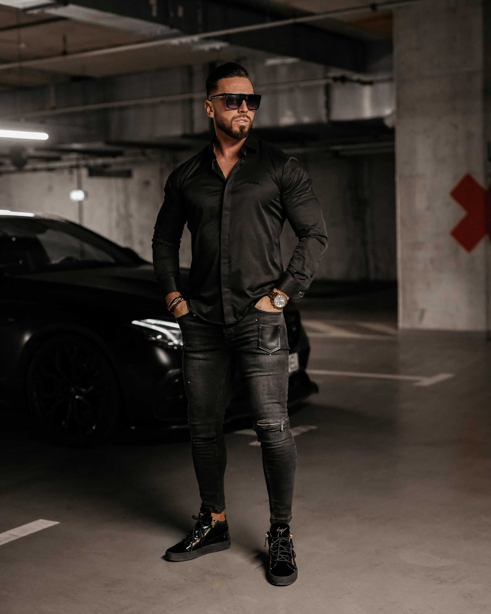 Koszula męska klasyczna Rinko Ola Voga czarna