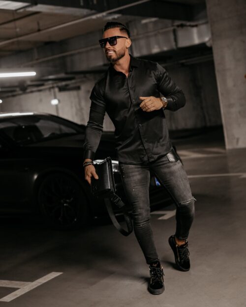 Koszula męska casual Tinley Ola Voga czarna