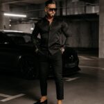 Koszula męska slim fit Rey Ola Voga czarna