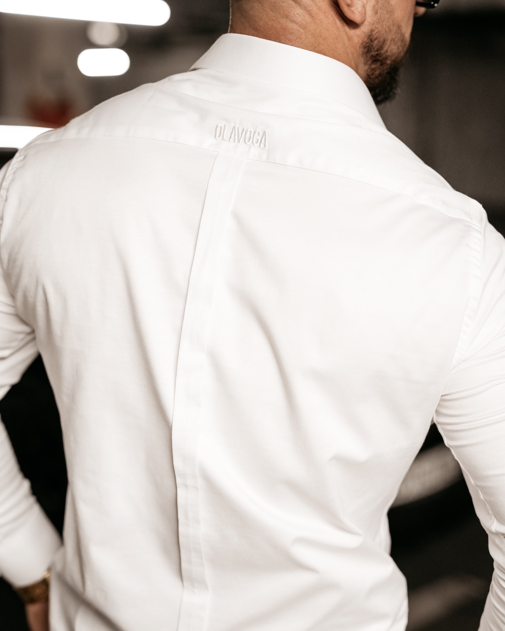 Koszula męska slim fit Rey Ola Voga biała Koszula męska slim fit Rey Ola Voga biała