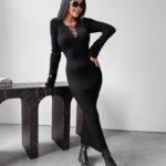 Sukienka z wiązaniem Omiko Ola Voga czarna