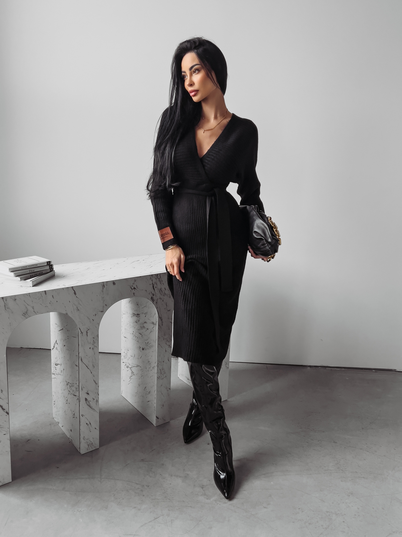 Sukienka sweterkowa Aletta Ola Voga czarna