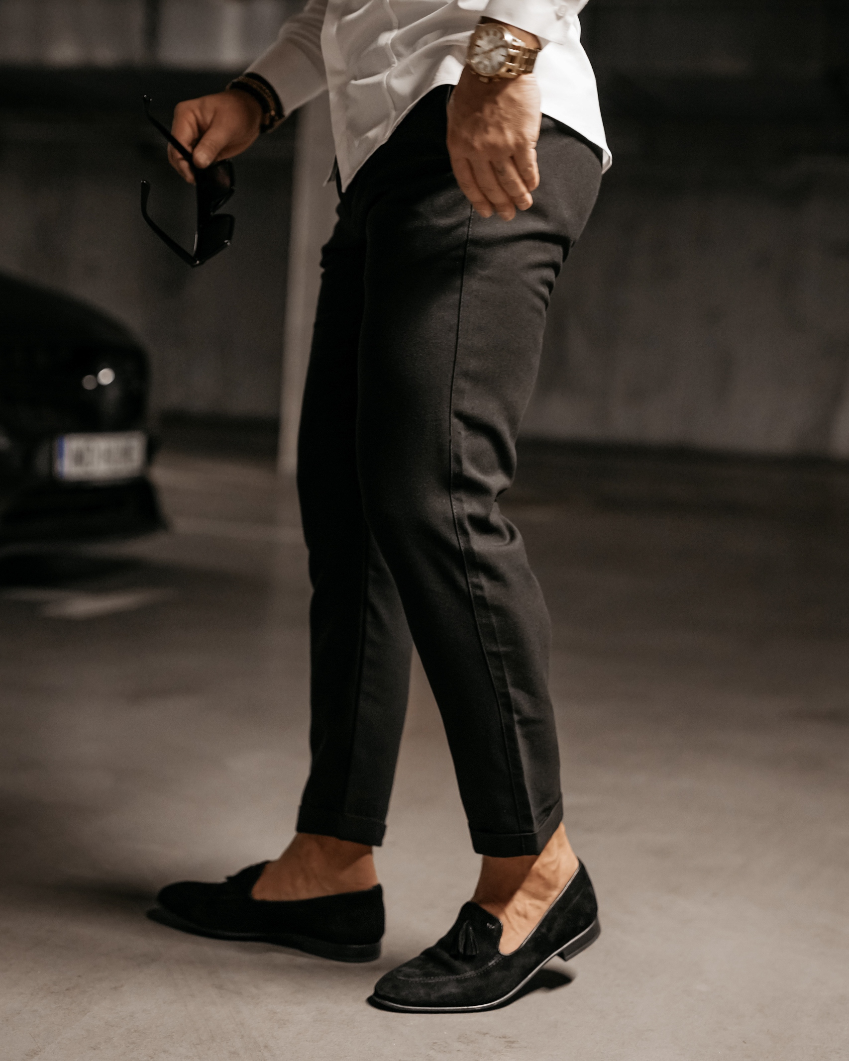 Spodnie męskie materiałowe Austin Ola Voga czarne