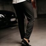 Spodnie męskie materiałowe Austin Ola Voga czarne