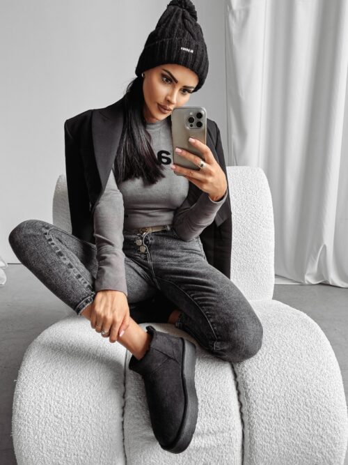 Śniegowce zamszowe Kylie Ola Voga czarne