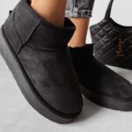 Śniegowce zamszowe Kylie Ola Voga czarne