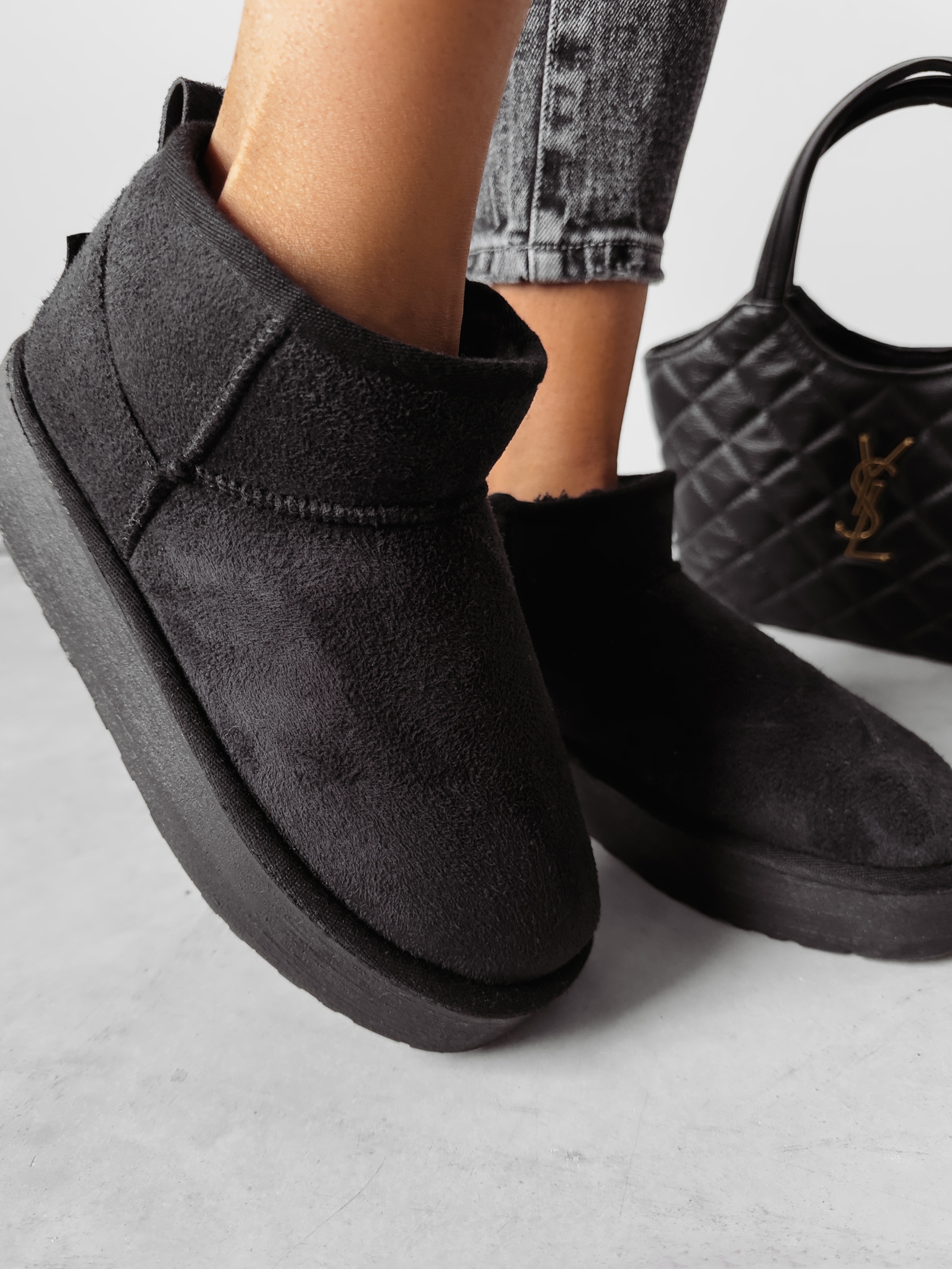 Śniegowce zamszowe Kylie Ola Voga czarne