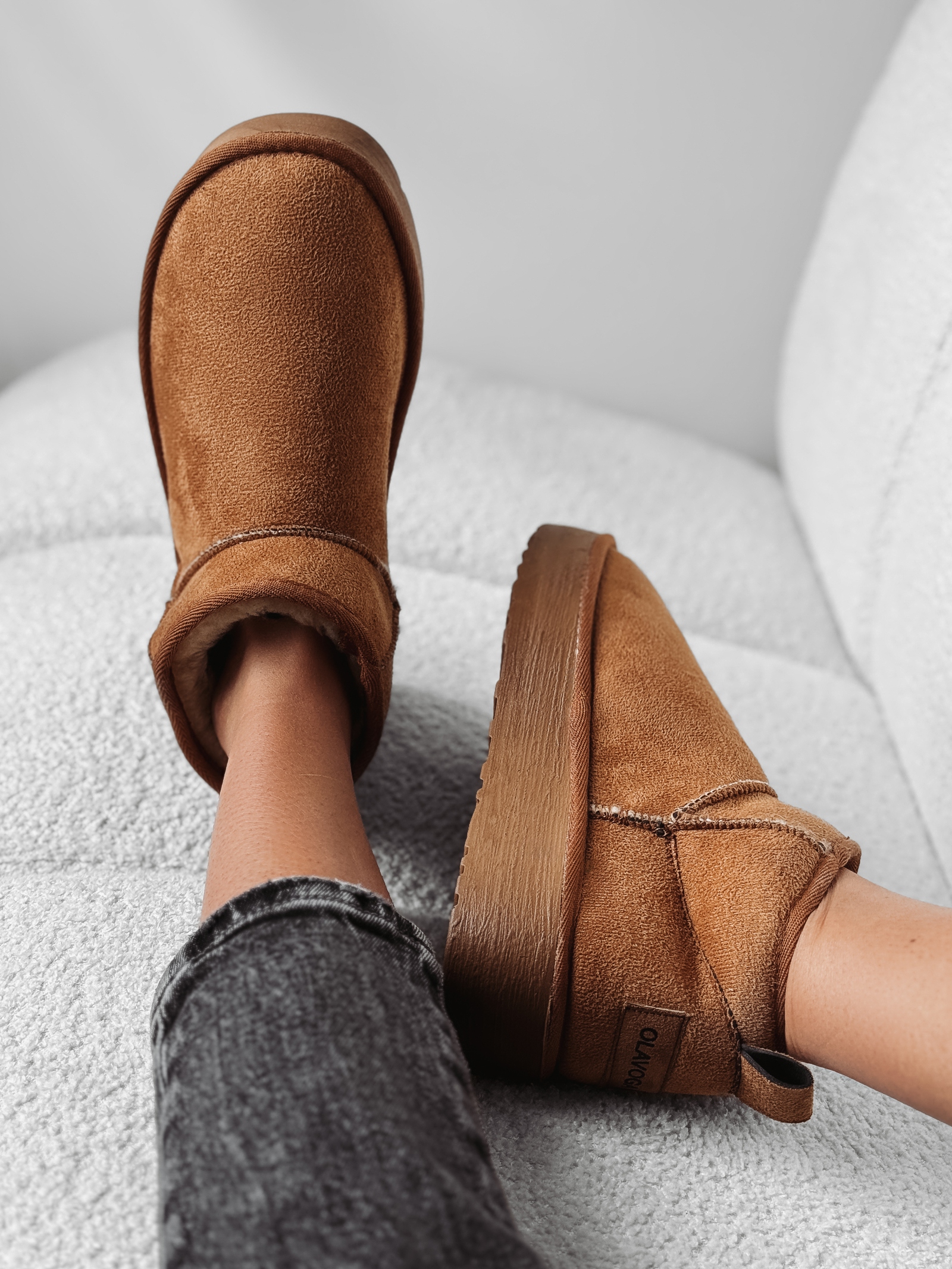 Śniegowce zamszowe Kylie Ola Voga karmelowe