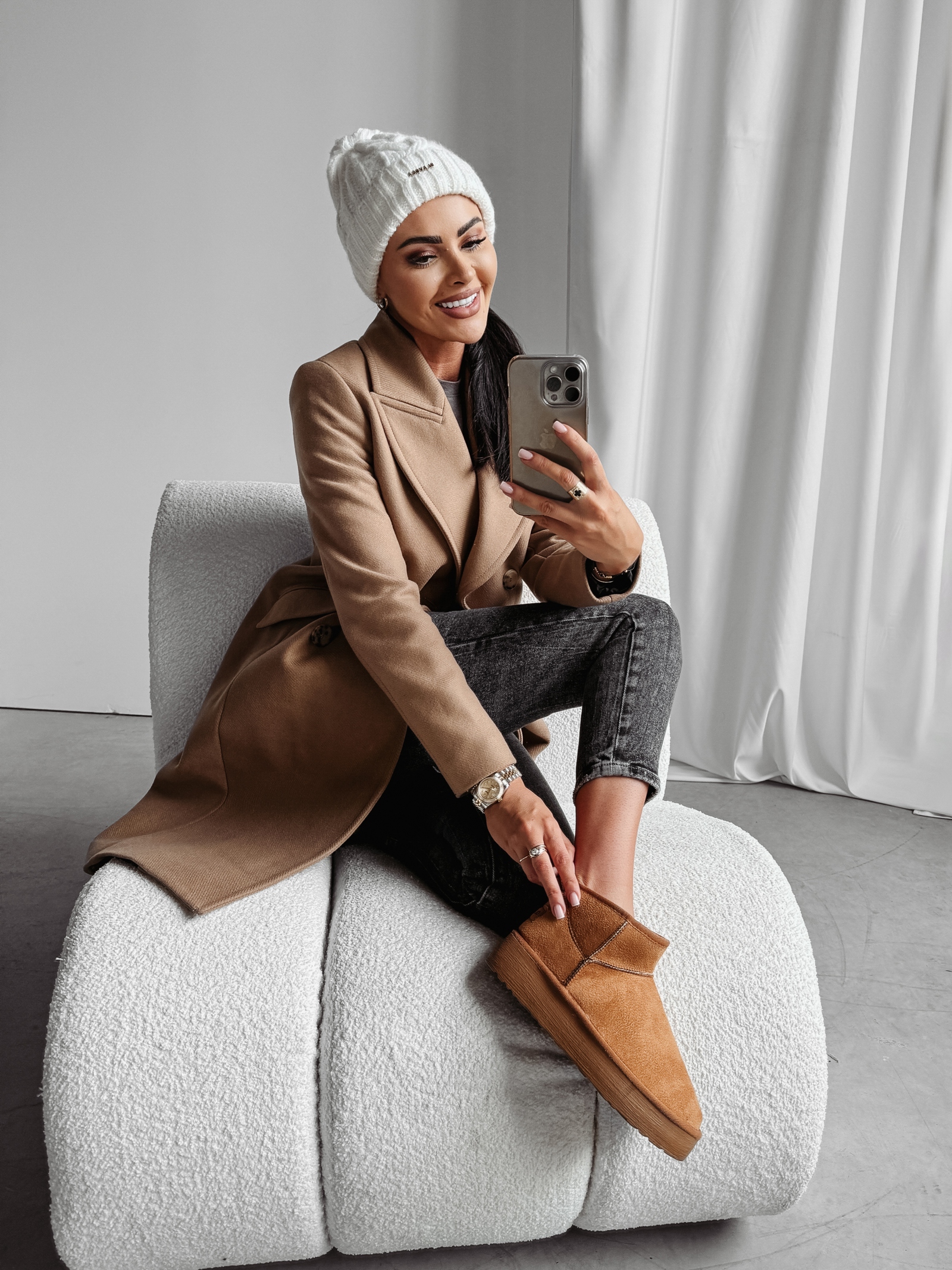 Śniegowce zamszowe Kylie Ola Voga karmelowe