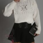 Sweter z cyrkoniami Celinka ecru