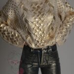 Sweter ze złotą farbą Mejsing ecru