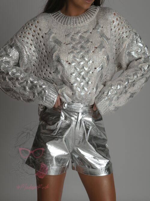 Sweter ze srebrna farbą Mejsing ecru