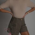 Moherowy sweter golf Minos beżowy