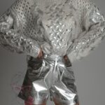 Spodenki skórzane metaliczne Itix srebrne