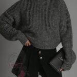 Sweter z metaliczną nitką Gork stalowy