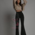 Krótki sweter z połyskiem Talisman złoty