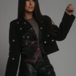 Krótka marynarka z serduszkami Jeven czarna