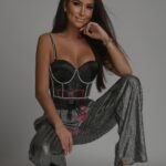 Gorset usztywniany satynowy Baret czarny