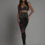 Gorset z cyrkoniami Rais czarny