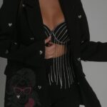 Marynarka długa z serduszkami Jeven czarna