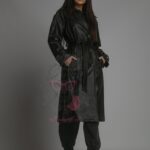 Płaszcz trencz skórzany Freedom czarny przecierany